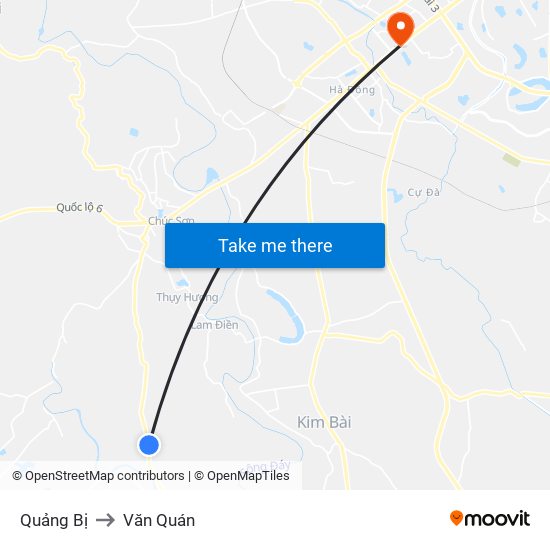 Quảng Bị to Văn Quán map