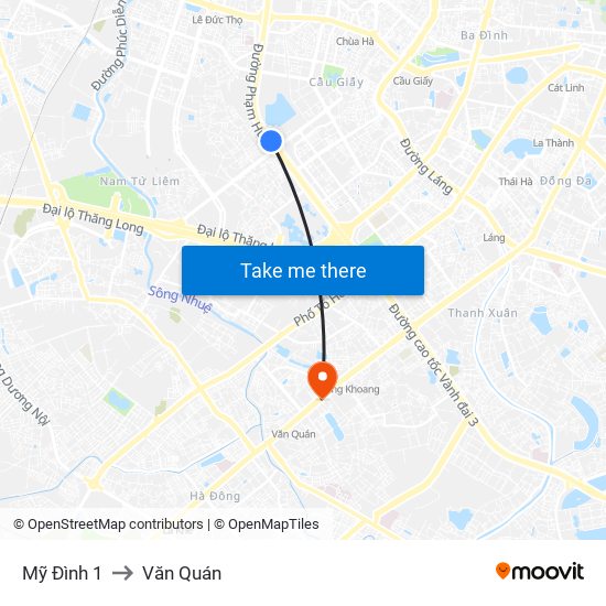 Mỹ Đình 1 to Văn Quán map
