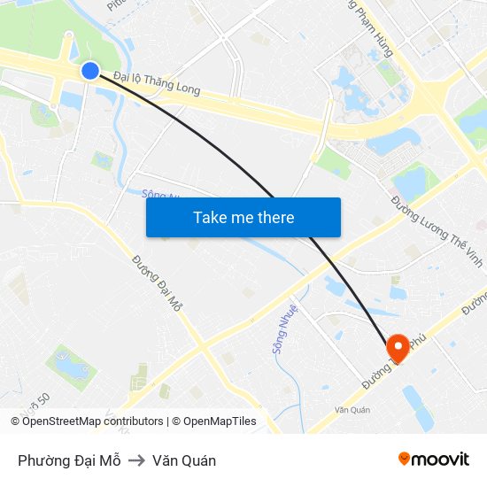 Phường Đại Mỗ to Văn Quán map