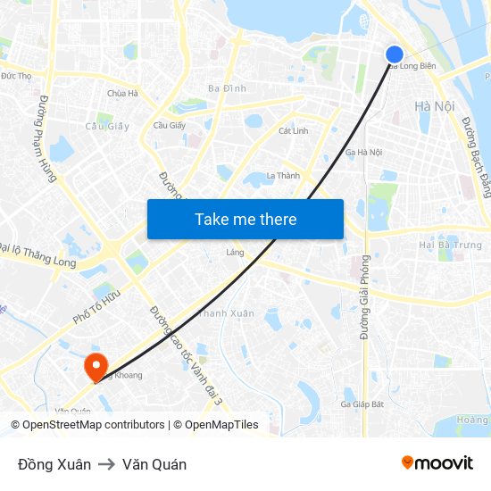 Đồng Xuân to Văn Quán map