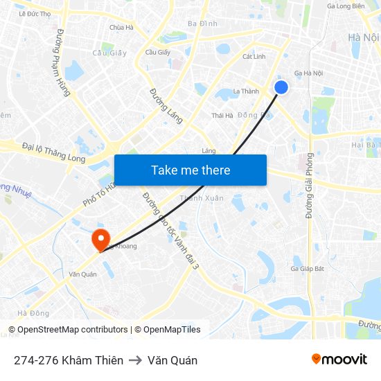 274-276 Khâm Thiên to Văn Quán map
