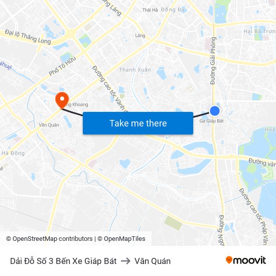 Dải Đỗ Số 3 Bến Xe Giáp Bát to Văn Quán map