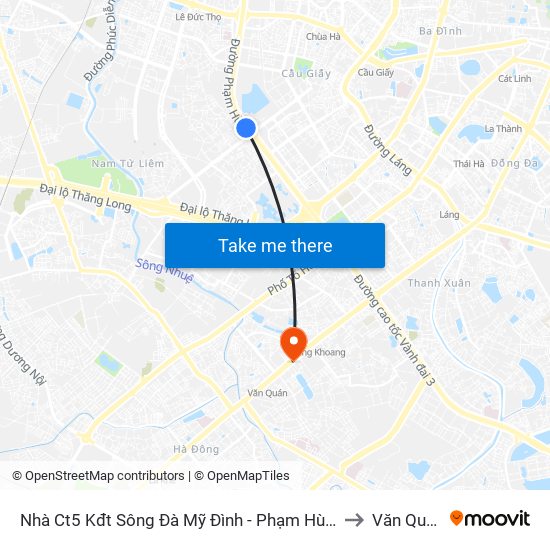 Nhà Ct5 Kđt Sông Đà Mỹ Đình - Phạm Hùng to Văn Quán map