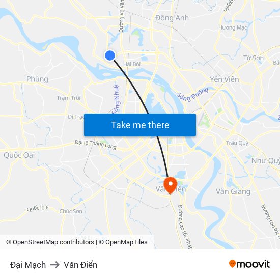 Đại Mạch to Văn Điển map