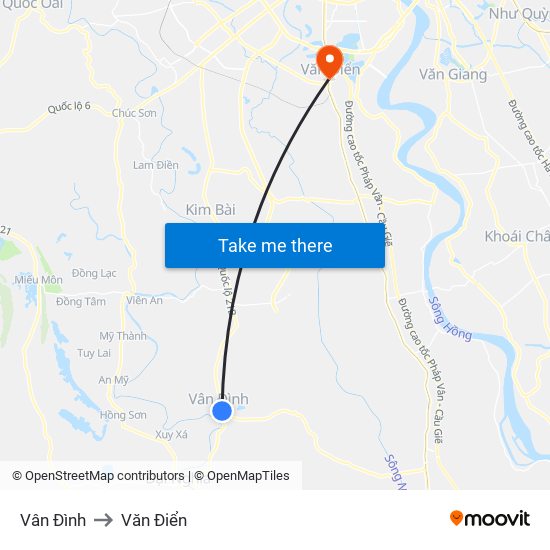 Vân Đình to Văn Điển map