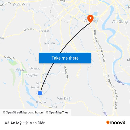 Xã An Mỹ to Văn Điển map