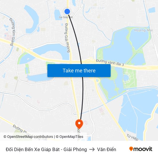 Đối Diện Bến Xe Giáp Bát - Giải Phóng to Văn Điển map