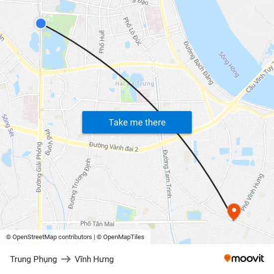 Trung Phụng to Vĩnh Hưng map