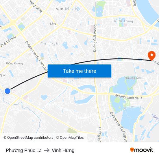 Phường Phúc La to Vĩnh Hưng map