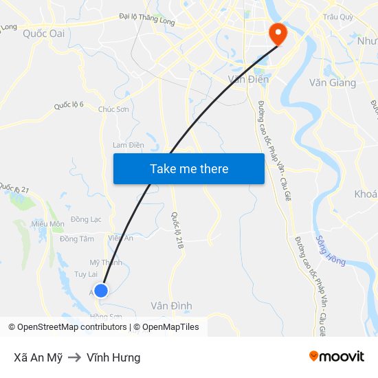 Xã An Mỹ to Vĩnh Hưng map