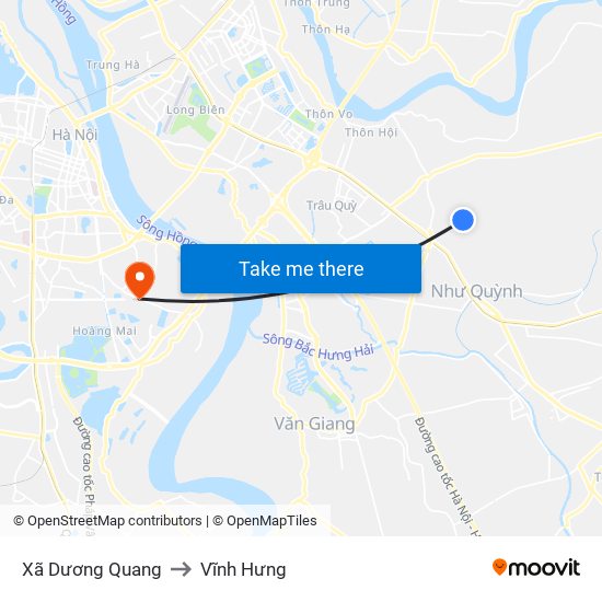 Xã Dương Quang to Vĩnh Hưng map