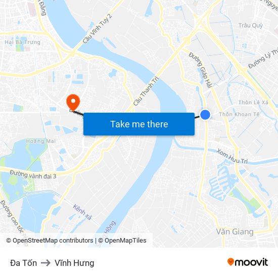 Đa Tốn to Vĩnh Hưng map