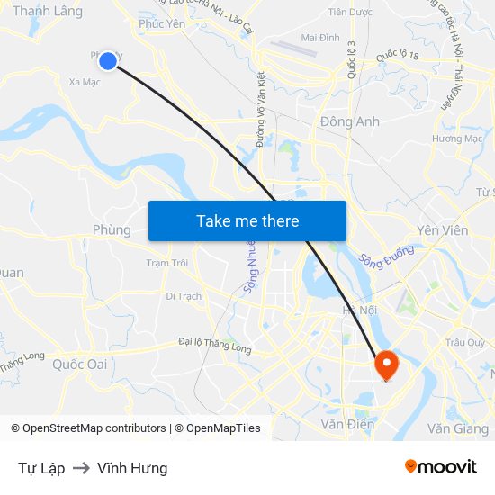 Tự Lập to Vĩnh Hưng map