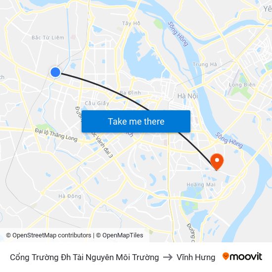 Cổng Trường Đh Tài Nguyên Môi Trường to Vĩnh Hưng map