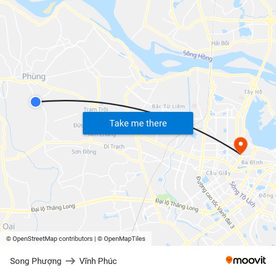 Song Phượng to Vĩnh Phúc map