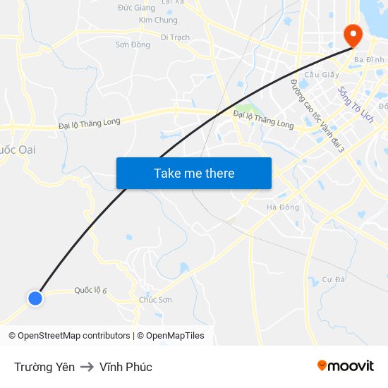 Trường Yên to Vĩnh Phúc map