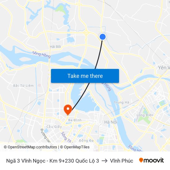 Ngã 3 Vĩnh Ngọc - Km 9+230 Quốc Lộ 3 to Vĩnh Phúc map