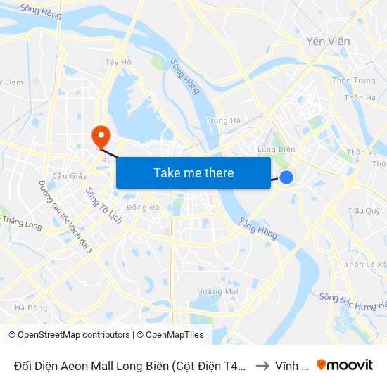 Đối Diện Aeon Mall Long Biên (Cột Điện T4a/2a-B Đường Cổ Linh) to Vĩnh Phúc map