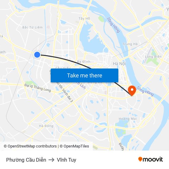 Phường Cầu Diễn to Vĩnh Tuy map