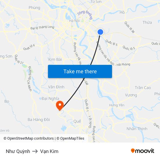 Như Quỳnh to Vạn Kim map