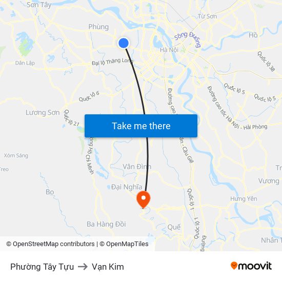 Phường Tây Tựu to Vạn Kim map