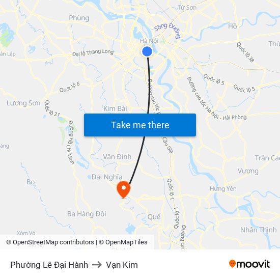 Phường Lê Đại Hành to Vạn Kim map