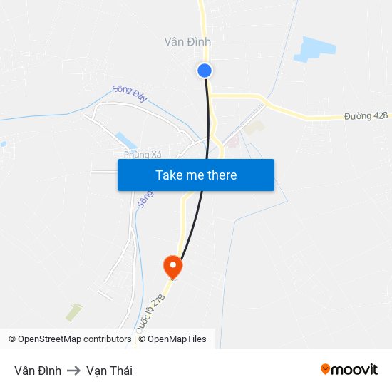 Vân Đình to Vạn Thái map