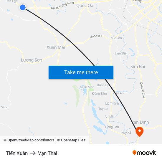 Tiến Xuân to Vạn Thái map