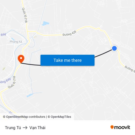 Trung Tú to Vạn Thái map