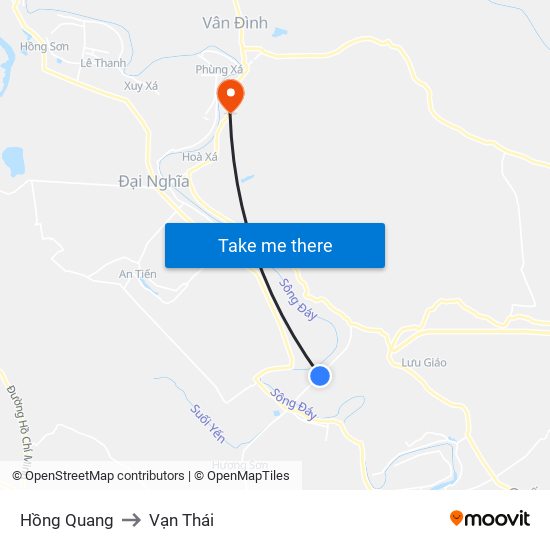 Hồng Quang to Vạn Thái map