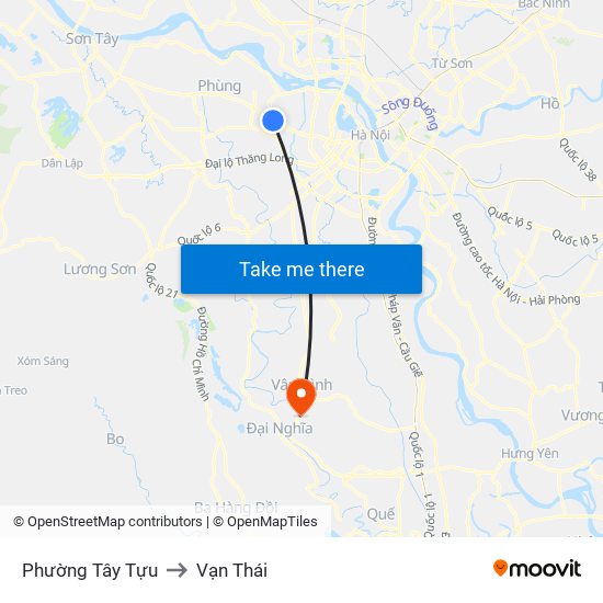 Phường Tây Tựu to Vạn Thái map