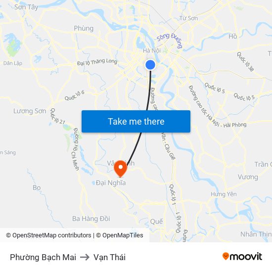 Phường Bạch Mai to Vạn Thái map