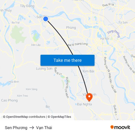 Sen Phương to Vạn Thái map