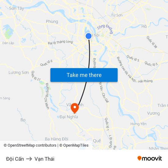 Đội Cấn to Vạn Thái map