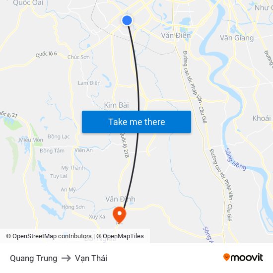 Quang Trung to Vạn Thái map