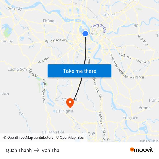 Quán Thánh to Vạn Thái map