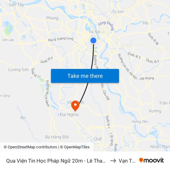 Qua Viện Tin Học Pháp Ngữ 20m - Lê Thanh Nghị to Vạn Thái map