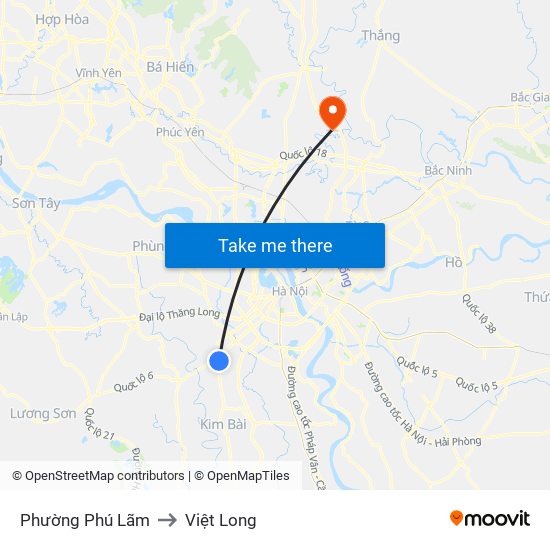 Phường Phú Lãm to Việt Long map