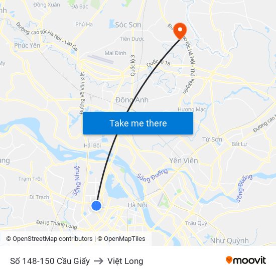 Số 148-150 Cầu Giấy to Việt Long map