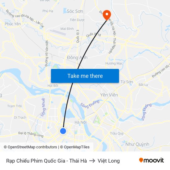 Rạp Chiếu Phim Quốc Gia - Thái Hà to Việt Long map