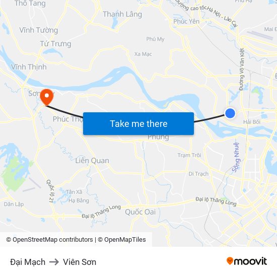 Đại Mạch to Viên Sơn map