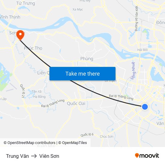 Trung Văn to Viên Sơn map
