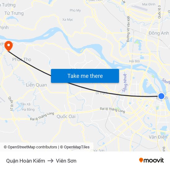 Quận Hoàn Kiếm to Viên Sơn map