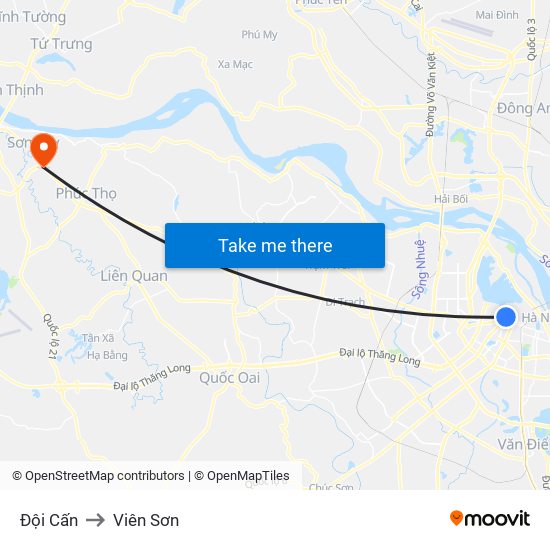 Đội Cấn to Viên Sơn map