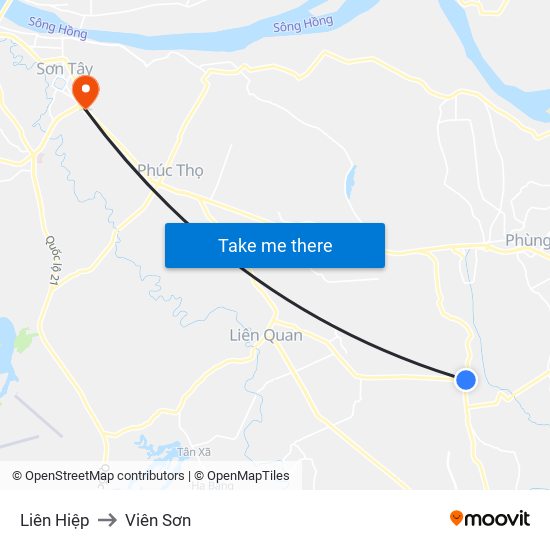 Liên Hiệp to Viên Sơn map