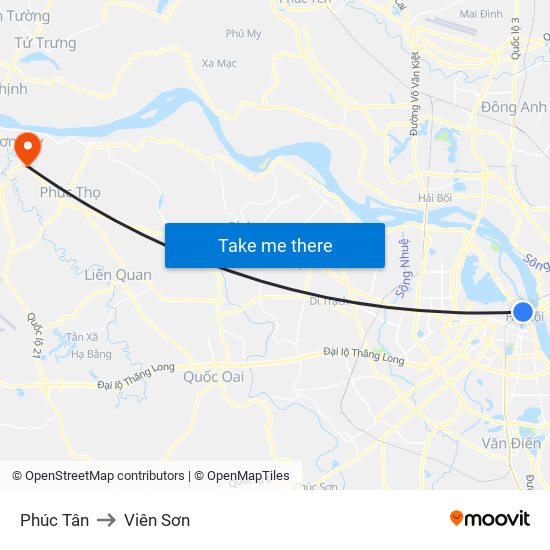 Phúc Tân to Viên Sơn map