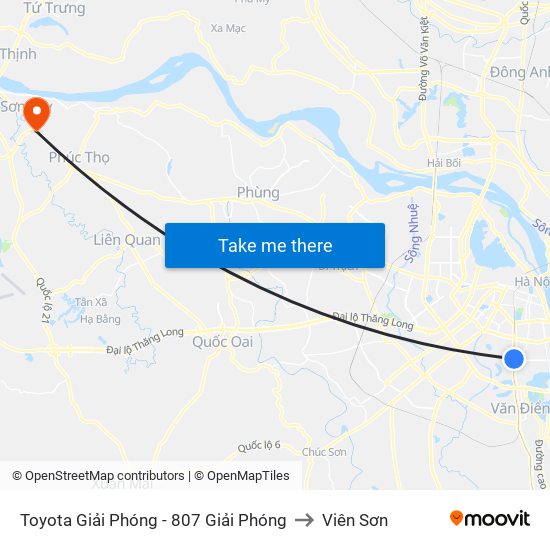 Toyota Giải Phóng - 807 Giải Phóng to Viên Sơn map