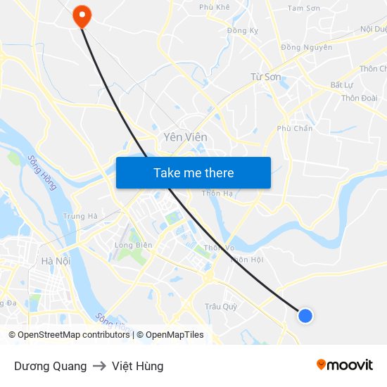 Dương Quang to Việt Hùng map