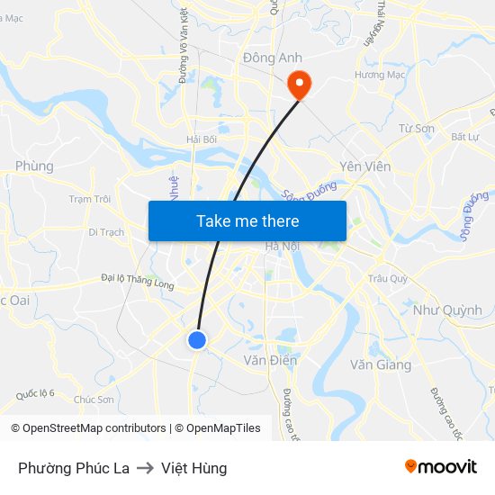 Phường Phúc La to Việt Hùng map