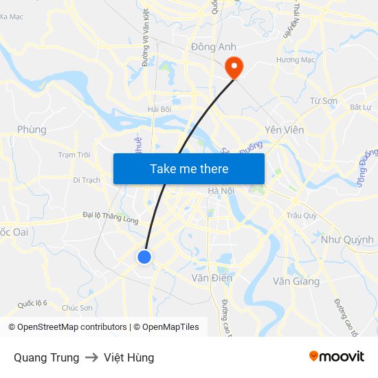 Quang Trung to Việt Hùng map